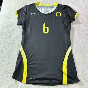 Nike Oregon Ducks Women’s Volleyball Jersey Side Medium #6 Black and Yellow